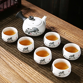 Bộ Tách Trà Ấm Pha Đẹp Và Dễ Dàng Bằng Gốm Sứ Cho Gia Đình Du Lịch Phong Cách Trung Quốc