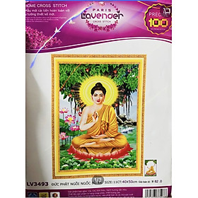 Mua Tranh thêu chữ thập Phật thích ca LV3493  kích thước 40 x 50 cm