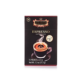 Cà Phê Đen Hòa Tan Espresso KING COFFEE - Hộp 15 gói x 2.5g