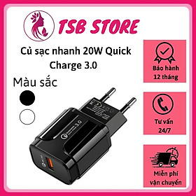 Mua Củ Sạc Nhanh 20W Quick Charge 3.0 Hỗ Trợ Sạc Nhanh Cho Cho Điện Thoại Iphone  Android  Phụ Kiện Điện Thoại  Pin Dự Phòng - Củ Sạc Nhanh 20W Cao Cấp tương thích nhiều thiết bị