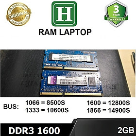 Mua Ram Laptop 2GB DDR3 bus 1600 (12800s)  ram cho laptop