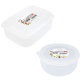 Combo 02 hộp nhựa bảo quản thực phẩm Nakaya 1300ml, có nắp mềm - Nội địa Nhật Bản
