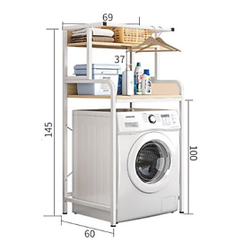 Mua Kệ máy giặt 2 3 tầng cho máy cửa trước chân trắng mặt gỗ sáng cao cấp hiện đại  kệ để đồ nhà tắm tiện lợi tinh tế