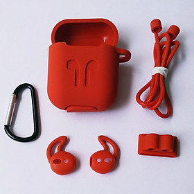 Mua Bộ 5 món phụ kiện chống rớt Airpods gồm hộp silicon  móc khoá  dây nối  bao tai  đế xỏ đồng hồ cho tai nghe Airpods