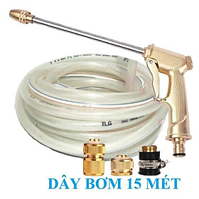 Mua Bộ dây vòi xịt nước rửa xe  tưới cây . tăng áp 3 lần  loại 15m 206701-3 đầu đồng  cút đồng