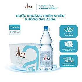 Thùng 12 chai nước khoáng thiên nhiên không ga Alba bổ sung giàu Magie