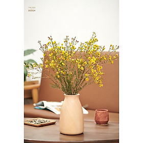 Bình hoa gỗ cổ xoè LS | THE FISH DESIGN size LS (cắm hoa tươi , hoa giả , trang trí phòng khách .....)