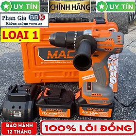 Máy Khoan Pin MACAN 3 Chức Năng 98Vf, Máy Khoan Từ 13ly Không Chổi Than Kèm Phụ Kiện