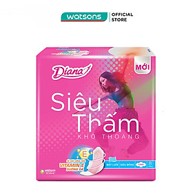 Băng Vệ Sinh Diana Siêu Thấm Siêu Mỏng Cánh Viền Êm Chống Tràn 8 Miếng