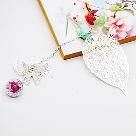 Thanh đánh dấu sách hình chiếc lá gắn quả cầu ma thuật [ kèm hộp quà tặng ]