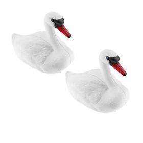 2x Full Size White Swan Decoy for Hunting &Fishing Floating Swan Bird Decor