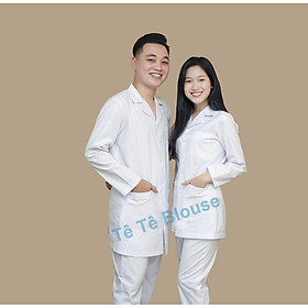 Áo blu dài tay, dáng ngắn nam - nữ cho điều dưỡng, y tá ,dược sĩ, ptn - hàng chất lượng cao