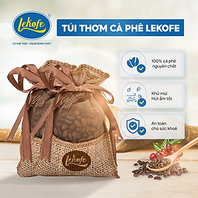 Túi thơm cà phê Lekofe hạt nguyên chất khử mùi ô tô, tủ, văn phòng làm việc khối lượng 50g