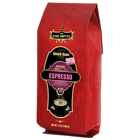 Cà Phê Hạt Rang Nguyên Chất Espresso KING COFFEE - Túi 340g - Mức độ rang đậm phối trộn Arabica & Robusta