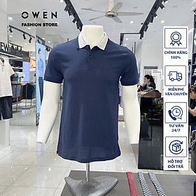 Áo Polo nam Owen xanh navy cao cấp mát lạnh thấm hút mồ hôi APT231406