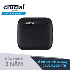 Ổ cứng di động 4TB External SSD Crucial X6 USB 3.2 Gen 2 Type-C CT4000X6SSD9 - HÀNG CHÍNH HÃNG