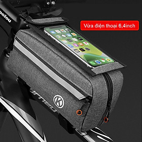 Túi treo xe đạp thể thao cảm ứng Hatsu-KCU điện thoại 6,4 inch - Túi đựng đồ xe đạp địa hình cải bố the K 