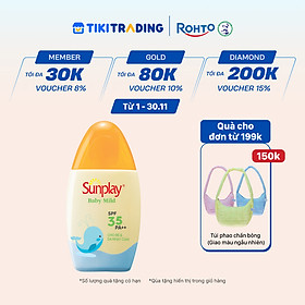 Kem chống nắng Sunplay cho bé từ 6 tháng tuổi và da nhạy cảm, dạng sữa Sunplay Baby Mild SPF 35, PA++ 30g