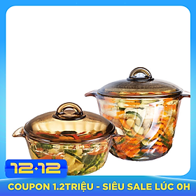 Bộ 2 nồi thủy tinh Luminarc Amberline Trianon Eclipse (2.5L - 3.5L)