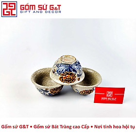 Combo 3 chiếc bát cúng men rạn nổi Gốm Sứ G&T