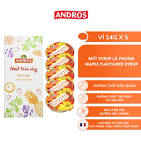 Hộp 5 Vỉ Mứt Siro Lá Phong ANDROS - Không Chất Bảo Quản - Vỉ 14g x 5