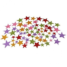 4x1 Pack Colorful Self Adhesive Star Shape Foam Glitter Stickers for Kid Craft