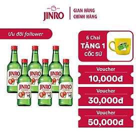 [CHÍNH HÃNG] Soju Hàn Quốc JINRO VỊ DÂU 360ml - Combo 6 chai
