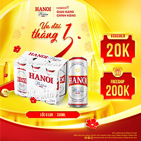 Lốc 6 lon Bia Hanoi Premium (330ml/lon)