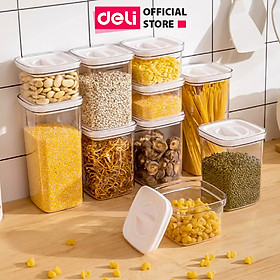 Hộp Nhựa Đựng Thực Phẩm Khô DELI- Hộp Nhựa Đựng Ngũ Cốc Đồ Khô Nắp Kín Chống Ẩm Mốc Nắp Kín Sắp Xếp Nhà Bếp Bảo Quản Thực Phẩm Phân Chia Thực Phẩm Chống Mùi Tủ Lạnh Chống Tràn Chống Rò Rỉ