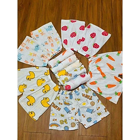 10 cái Quần cộc dài, cotton giấy cho bé trai, bé gái size 3-16kg