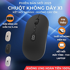 Mua Chuột Máy Tính Không Dây X1 USB 2.4GHz Thiết Kế Mỏng Hiện Đại Pin Sạc Có Màn Hình Hiển Thị Pin-Hàng Chính Hãng