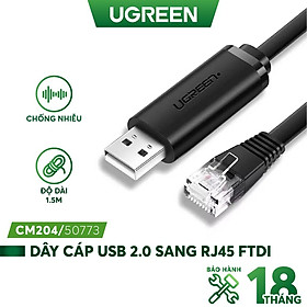 Dây cáp USB 2.0 sang RJ45 FTDI UGREEN CM204 50773 60813 (chuẩn 8 pin) hàng chính hãng