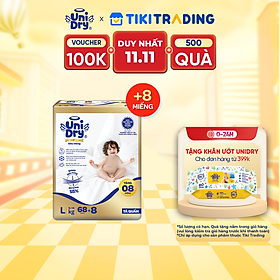 [Mẫu mới] Tã quần Unidry G3X Supreme siêu mỏng size L - 68+8 miếng