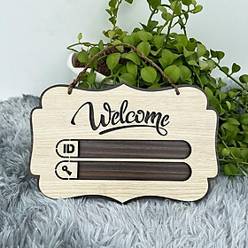 Biển bảng welcome kết hợp wifi password gỗ treo tường trang trí decor homestay, quán cafe, trà sữa, nhà nghỉ, khách sạn