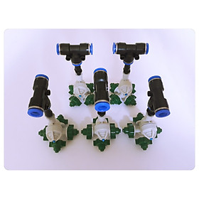 Mua 5 Béc phun sương tưới cây 4 hướng có van áp chống rỉ