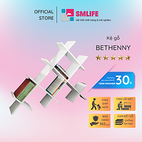 Kệ sách gỗ hiện đại SMLIFE Bethenny | Gỗ MDF dày 17mm chống ẩm | D120xR23xC100cm