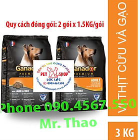 Hình ảnh Thức ăn cho chó trưởng thành Ganador vị thịt cừu & gạo Lamb & Rice 3 kg