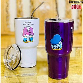 Ly Giữ Nhiệt 900ml Chống Tràn Tiện Lợi Tặng Kèm Bộ Phụ Kiện 2 Ống Hút Tái Sử Dụng Cọ Rửa Và Túi Đựng Hàng Chính Hãng