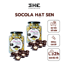 COmbo 2 hũ Socola viên Hạt Sen - SHE Chocolate - Hũ 90g - Bổ sung năng lượng, đa dạng vị giác. Quà tặng người thân, dịp lễ