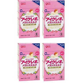 Combo 4 hộp 10 gói Sữa Glico Icreo Balance Milk Stick Số 0 (12.7g) và đồ chơi tắm Toys House