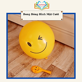 Set 10 bong bóng cao su hình mặt cười màu vàng rực rỡ size 25cm trang trí sinh nhật, sự kiện