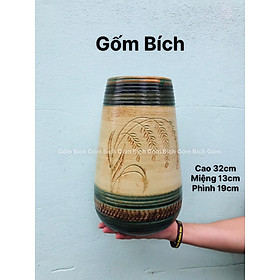Mua Bình Hoa Lọ Hoa Dáng Giọt Nước Men Mộc Cao 32cm Gốm Sứ Bát Tràng