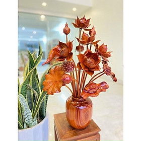 Mua hoa sen gỗ hương vip 17 cành