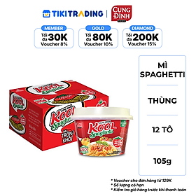 Thùng 12 Tô Mì Khoai Tây Cung Đình Kool Sốt Spaghetti Hương Vị Thịt Bò Bằm Và Cà Chua 105g
