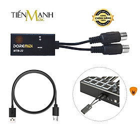 Cáp Midi Không Dây Đầu Cắm Tròn 5 Chân DOREMiDi MTB22 - Bluetooth 5.0 Tốc Độ Cao Cho Đàn Piano, Organ, Keyboard MTB-22 Hàng Chính Hãng - Kèm Móng Gẩy DreamMaker