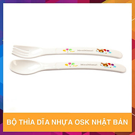 Combo Khay ăn chia 4 ngăn + Set 2 thìa nĩa nhựa cho bé hình Doraemon - Nội địa Nhật Bản
