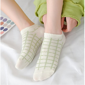 Combo 3 Đôi Tất Nam Nữ Form Ngắn Kẻ Sọc Phong Cách Xanh Tươi Trẻ TN65