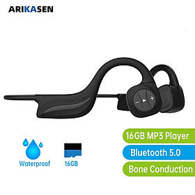 Máy nghe nhạc không thấm nước 16GB tương thích với Bluetooth 5.0 Tai nghe bơi dưới nước mở Tai nghe dẫn truyền xương không dây Mở