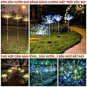 Bộ đèn led sân vườn trang trí năng lượng mặt trời hiệu ứng hoa siêu đẹp