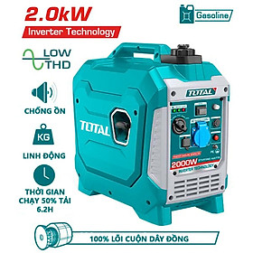 MÁY PHÁT ĐIỆN DÙNG XĂNG BIẾN TẦN 2.0KW TOTAL TP523006 - HÀNG CHÍNH HÃNG